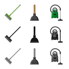 Naklejka premium Isolated object of cleaning and service icon. Collection of cleaning and household stock symbol for web.