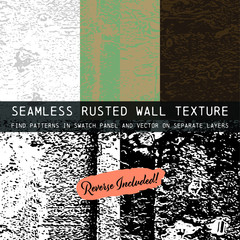 Seamless Rusted Wall Texture - with Reverse! (find pattern in swatch panel and vector on separate layers)