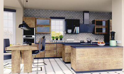 Küche / Küchenplanung 3D Render - 229435359