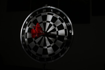trying to hit the dartboard