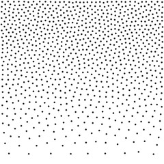 Halftone dotted background vector pattern. Chaotic circle dots isolated on the white background asymmetrical pattern