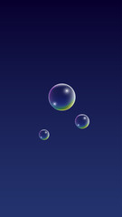 ubble with Hologram Reflection. Set of Realistic Water or Soap Bubbles for Your Design.