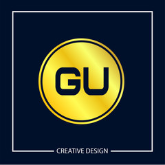 Initial Letter GU Logo Template Design