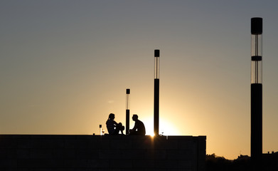 Couple watching the sunset