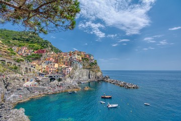 Fototapeta na wymiar Manarola is a beautiful small town in the province of La Spezia, Liguria, north of Italy and one of the five Cinque terre.