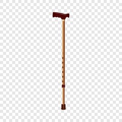 Steel walk stick icon. Realistic illustration of steel walk stick vector icon for web design on transparent background for web
