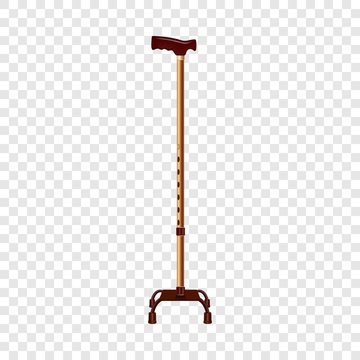 Support walk stick icon. Realistic illustration of support walk stick vector icon for web design on transparent background for web