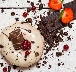 Donuts with Icing and Chocolate