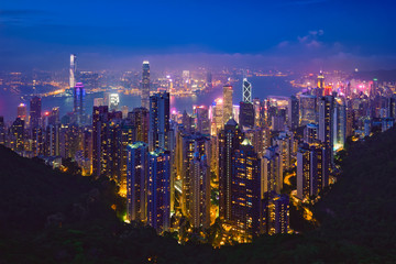 Hong Kong skyscrapers skyline cityscape view
