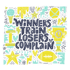 Winners Train Lettering