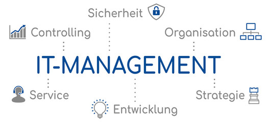 IT-Management Infografik Blau