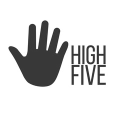 High five poster concept. Positive quote in palm shape. Modern calligraphy for T-shirt and postcard design. vector illustration