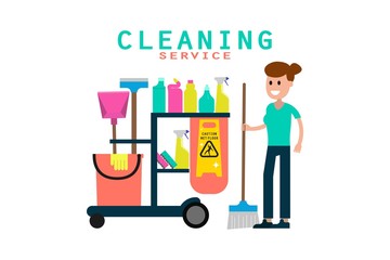 Colorful vector of cleaning service advertisement