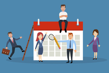 Successful coworkers planning event