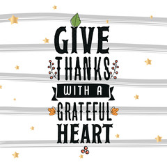 Obraz premium Happy Thanksgiving day typography.