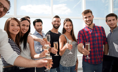 close up.celebrating business team