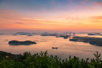 瀬戸大橋の夕景