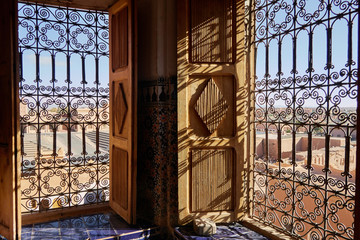 View from the window at Taourirt Kasbah in Ouarzazate, Morocco