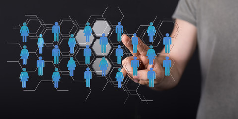 business network people in hand