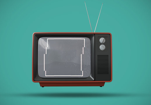 Maqueta de pantalla de televisión retro