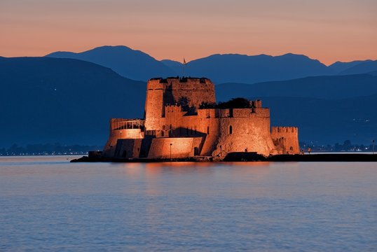 Castle Of Bourtzi In Nafplio, Greece