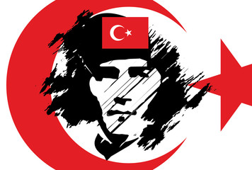 "29 Ekim Cumhuriyet Bayramı kutlu olsun!" English/ Happy Republic Day 29th October. October 29 Republic Day design