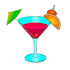 Bloody mary cocktail hand drawn. Raster object on a white background