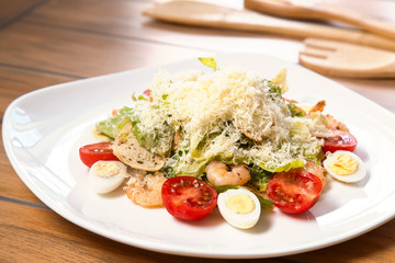 Caesar salad with shrimps