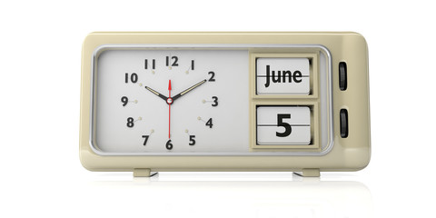 World environment day celebration date on old retro alarm clock, white background, isolated, 3d illustration.