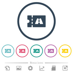 Toll discount coupon flat color icons in round outlines