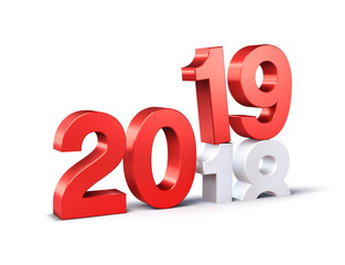 Obraz na płótnie Canvas Red 2019 New Year beginning symbol