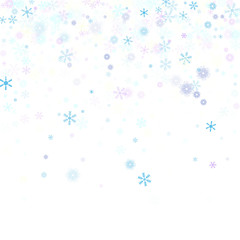 Falling down snow confetti, snowflake vector border. Festive winter, Christmas, New Year sale background. Cold weather, winter storm, scatter texture. Hipster snowfall falling snowflakes cool confetti