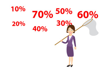 Woman catching discount with ring net