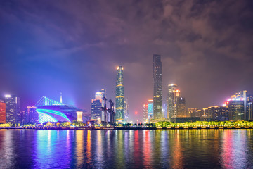 Plakat Guangzhou skyline. Guangzhou, China