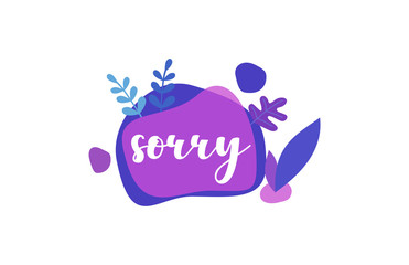 Sorry. Purple Blue Flat Natural Background Words letter Design 