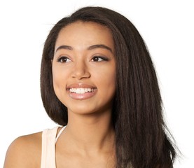 Friendly Young Woman Smiling - Isolated