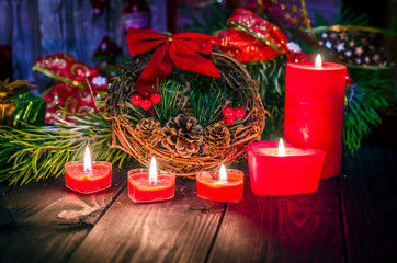 christmas background with candles
