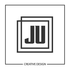 Initial Letter JU Logo Template Design