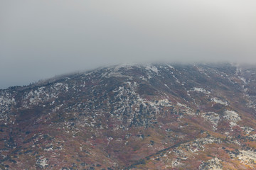 Heavy cloud over top of the mountain