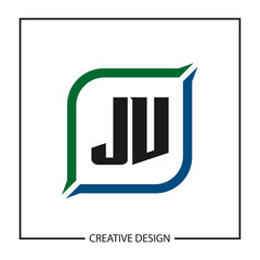 Initial Letter JV Logo Template Design