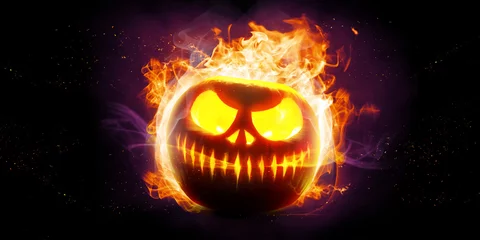 Fotobehang Halloween in Flammen © Thaut Images