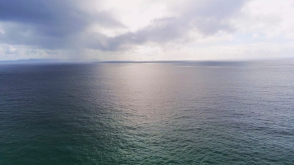 Aerial view over the wild Atlantic Ocean 