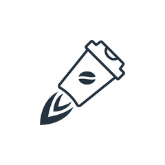 Fast coffee isolated icon on white background, 400 coffee set, logo and sign