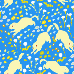 seamless Spermophilus pattern with flower ornament. suitable for kidswear, clothing and decoration