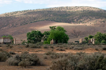 Hookina ruins on The Outback Highway just north of Hawker, Flinders Ranges, SA, Australia