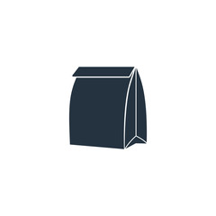 Paper pack isolated icon on white background, 400 coffee set, logo and sign