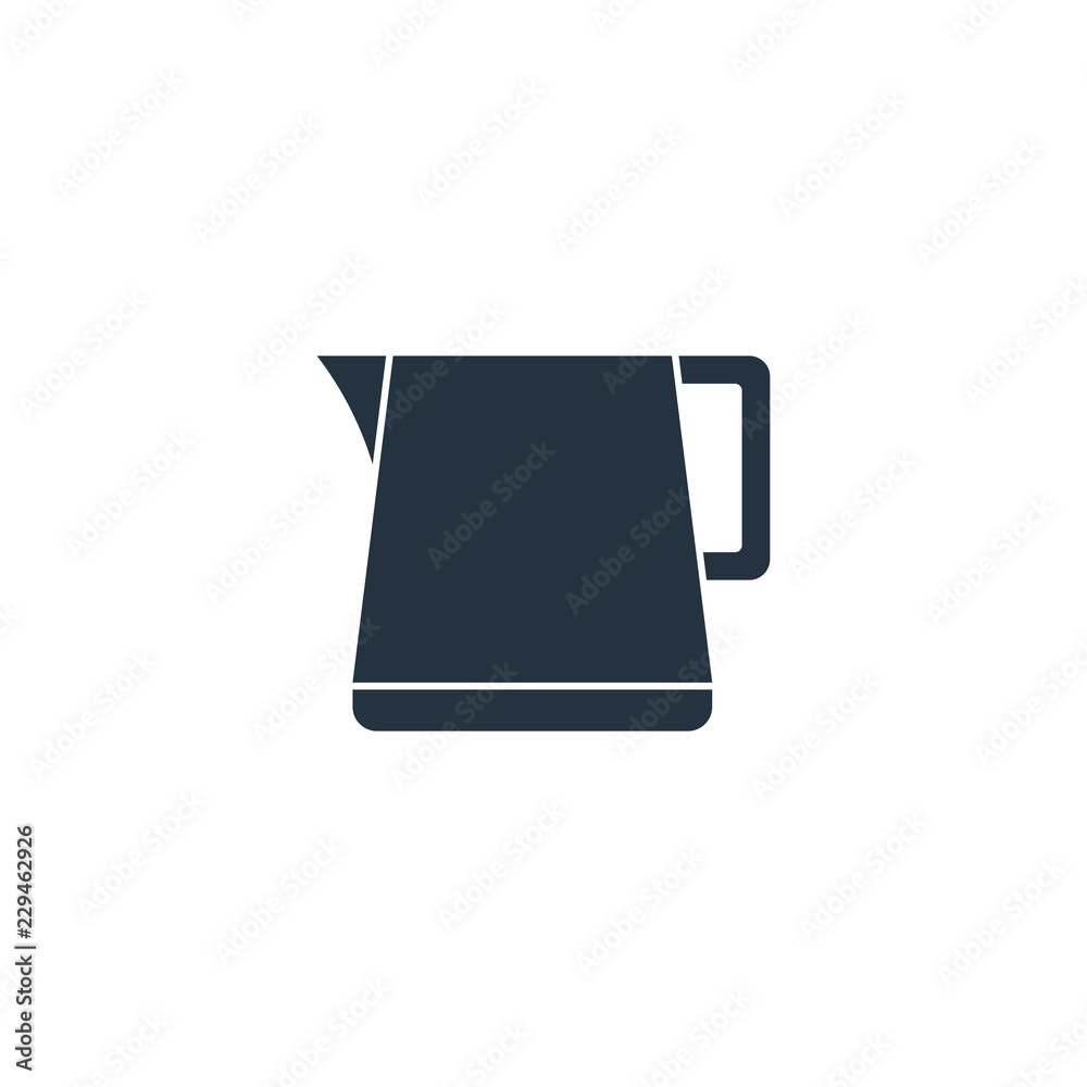 Wall mural pitcher, milk jug isolated icon on white background, 400 coffee set, logo and sign