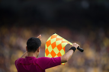Assistant referee hold flag