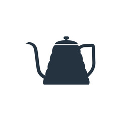 Stainless steel kettle isolated icon on white background, 400 coffee set, logo and sign