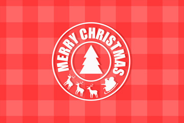Merry christmas stamp. Merry christmas vintage holiday stamp detailed retro merry christmas postage stamp merry christmass on  red background with white squares
